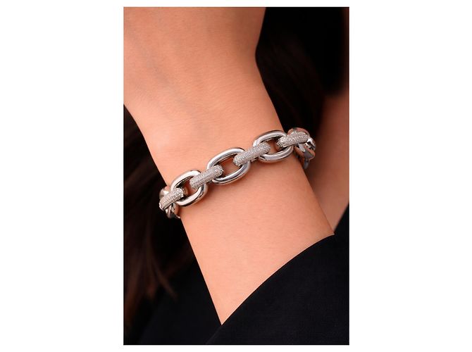 Autre Marque Bracciale in argento sterling con mini diamanti - vista 5