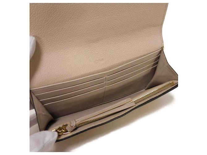 Graue Leder Langbörse von Chloé Braun - Ansicht 16