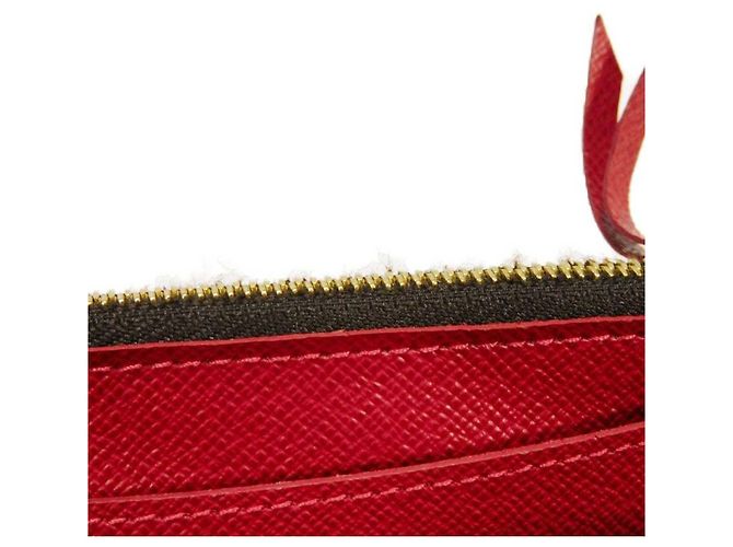 Louis Vuitton Langer Geldbeutel aus Damier-Canvas Braun Rot Fuschia Damier ebene - Ansicht 13