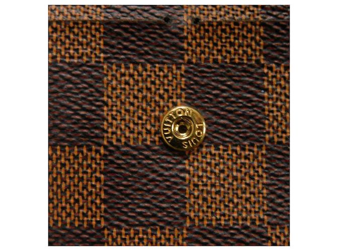 Louis Vuitton Langer Geldbeutel aus Damier-Canvas Braun Rot Fuschia Damier ebene - Ansicht 21