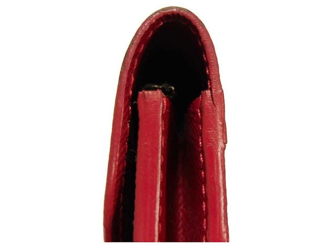 Louis Vuitton Langer Geldbeutel aus Damier-Canvas Braun Rot Fuschia Damier ebene - Ansicht 29