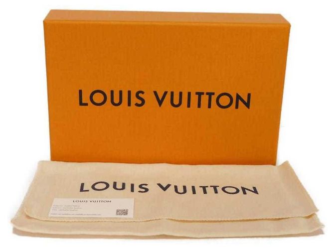 Louis Vuitton Langer Geldbeutel aus Damier-Canvas Braun Rot Fuschia Damier ebene - Ansicht 34