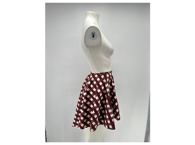 Autre Marque Falda de cuadros burdeos - vista 3