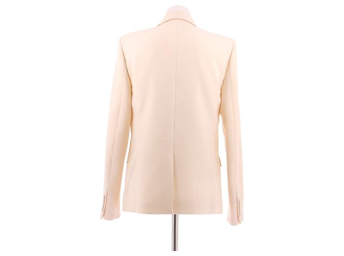 Saint Laurent Blazer crema de lana Beige - vista 2