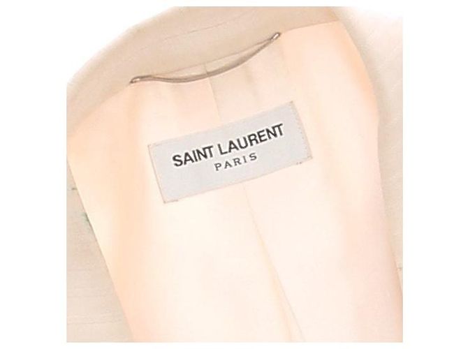 Saint Laurent Blazer crema de lana Beige - vista 5