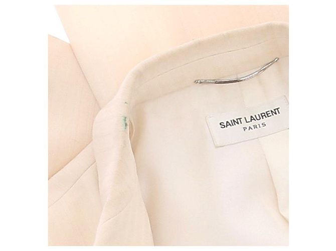 Saint Laurent Blazer crema de lana Beige - vista 6
