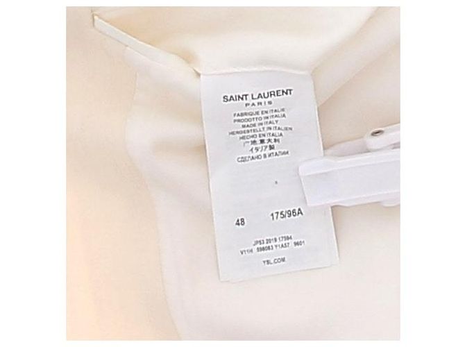 Saint Laurent Blazer crema de lana Beige - vista 7