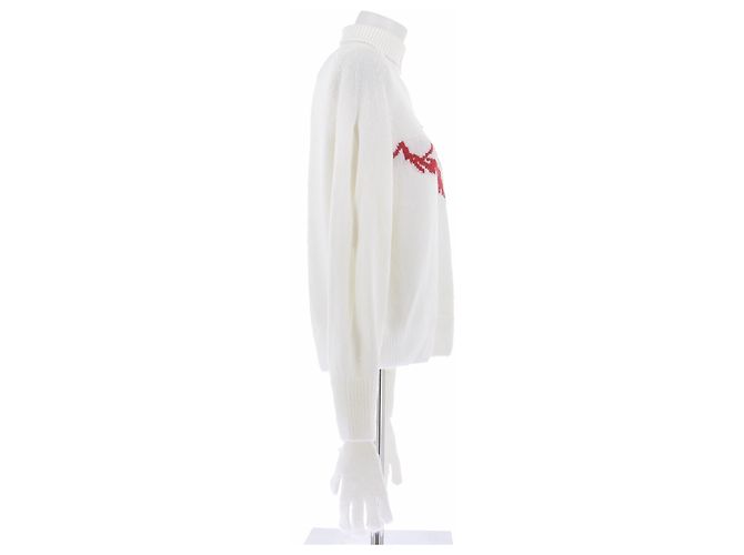 Autre Marque KATERINA KVIT Weißer Wollpullover mit Stehkragen - Ansicht 3