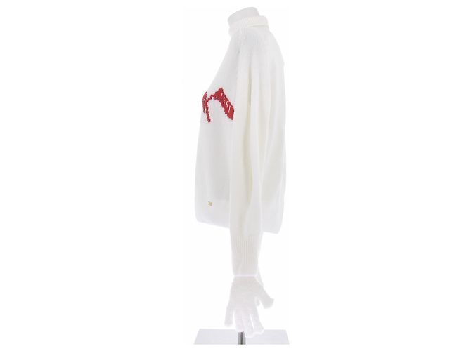 Autre Marque KATERINA KVIT Weißer Wollpullover mit Stehkragen - Ansicht 4