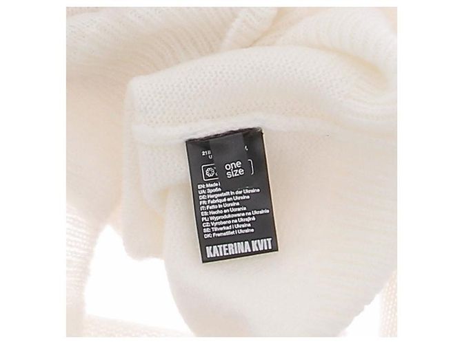 Autre Marque KATERINA KVIT Weißer Wollpullover mit Stehkragen - Ansicht 6