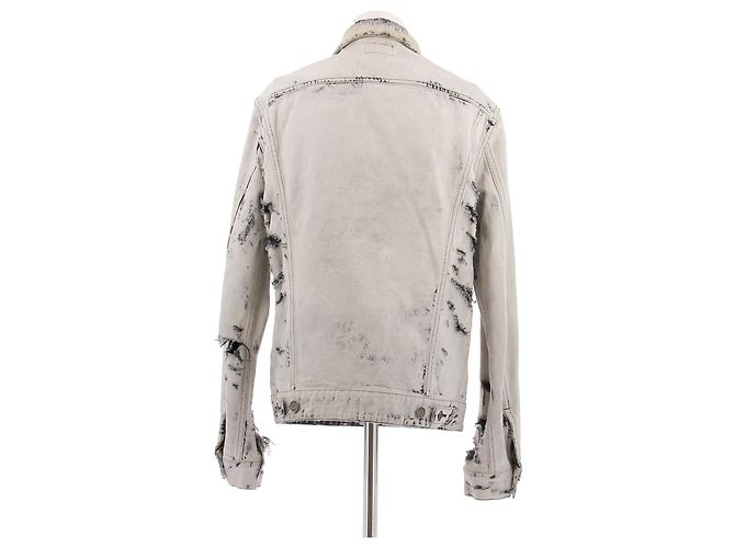 Saint Laurent Jeansjacke Weiß Baumwolle L - Ansicht 2