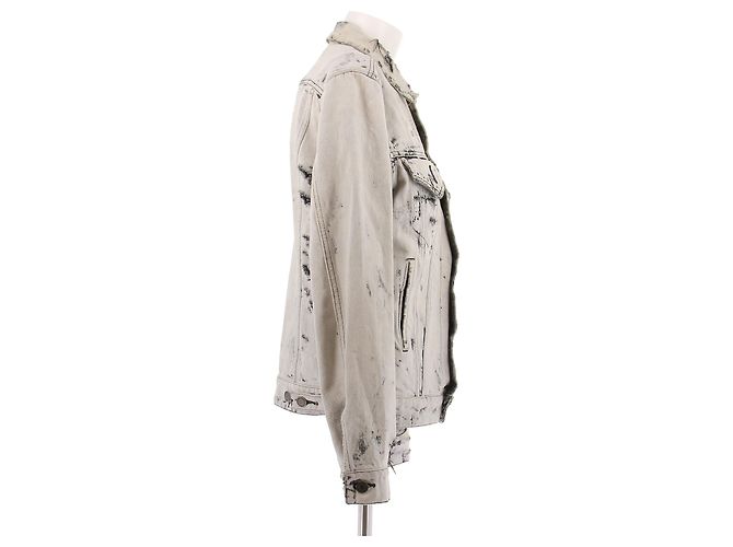 Saint Laurent Jeansjacke Weiß Baumwolle L - Ansicht 3