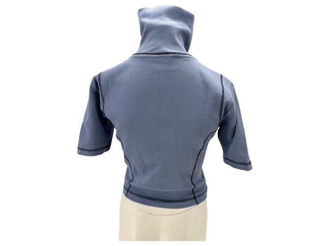 Autre Marque Top blu con zip e colletto alto DHRUV KAPOOR - vista 2