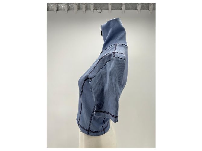 Autre Marque Top blu con zip e colletto alto DHRUV KAPOOR - vista 4