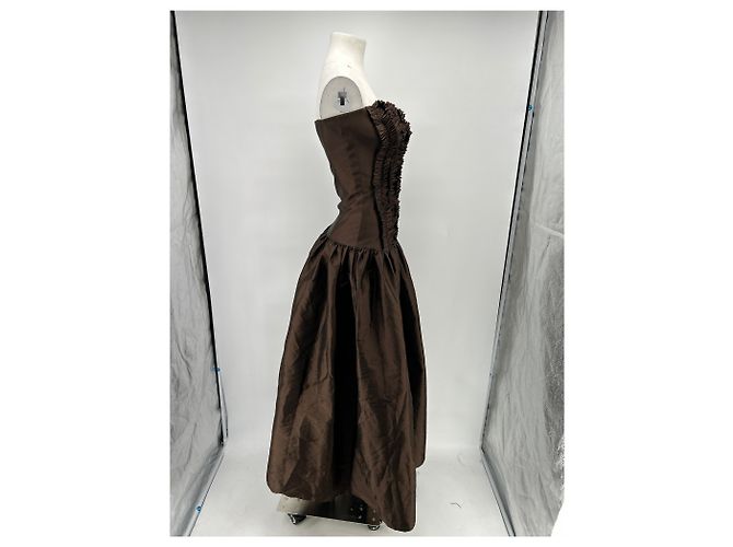 Autre Marque Langes braunes Bustierkleid - Ansicht 3