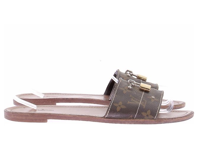 Louis Vuitton Mules "Lock It" aus monogrammiertem Canvas Braun - Ansicht 2