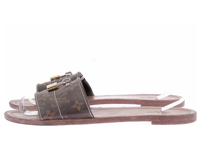 Louis Vuitton Mules "Lock It" aus monogrammiertem Canvas Braun - Ansicht 3