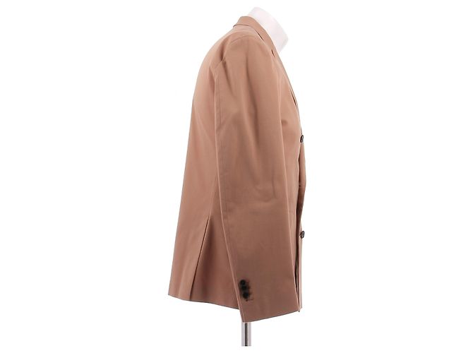 Autre Marque DE FURSAC Light Brown Cotton Suit Size 50 - view 3