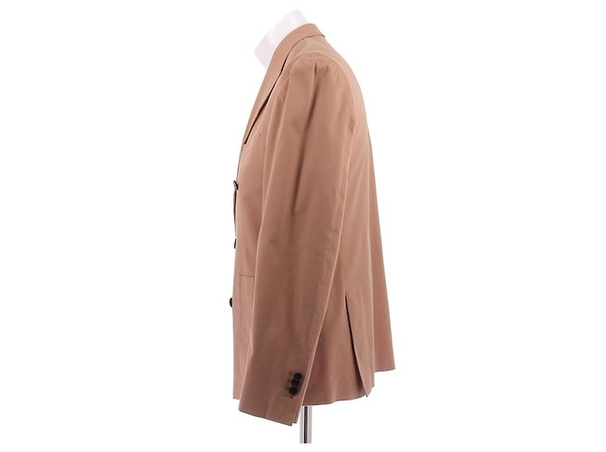 Autre Marque DE FURSAC Light Brown Cotton Suit Size 50 - view 4
