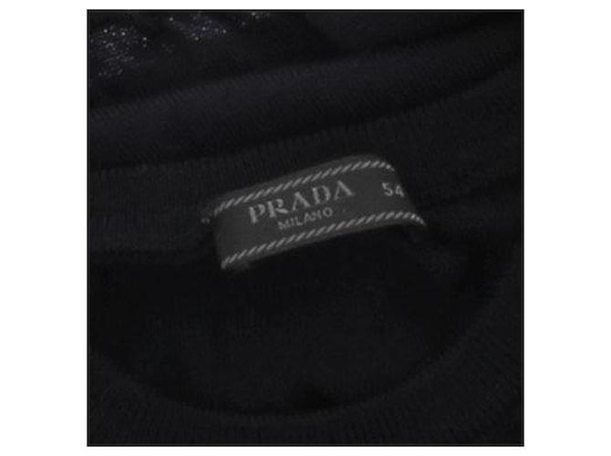 Prada Marinefarbener Rundhals-Pullover aus Wolle Marineblau - Ansicht 5
