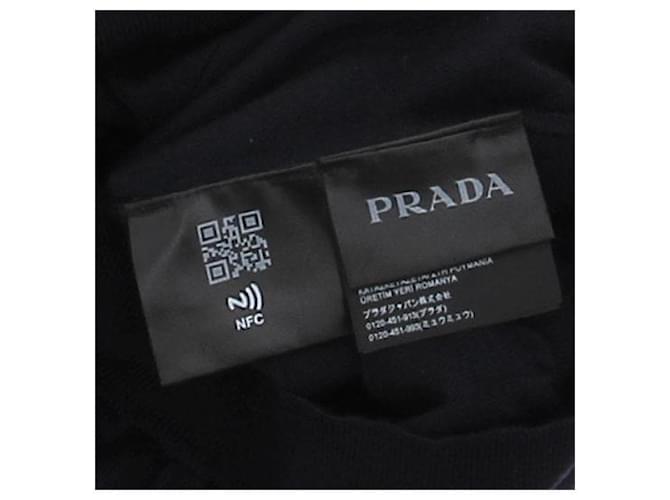 Prada Marinefarbener Rundhals-Pullover aus Wolle Marineblau - Ansicht 6