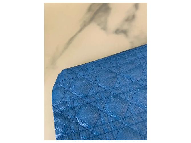 Pochette Dior Blu in Tessuto Cannage - vista 5