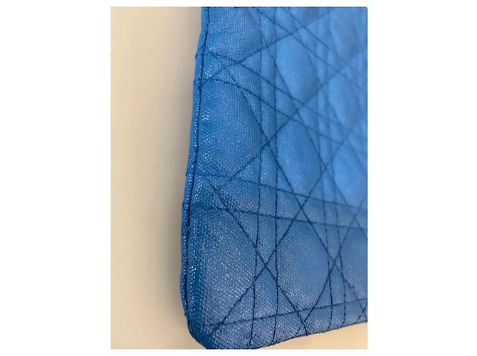 Pochette Dior Blu in Tessuto Cannage - vista 6