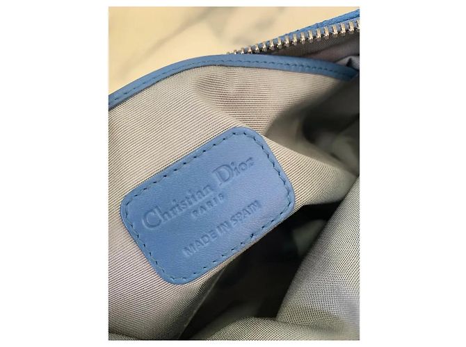 Pochette Dior Blu in Tessuto Cannage - vista 9