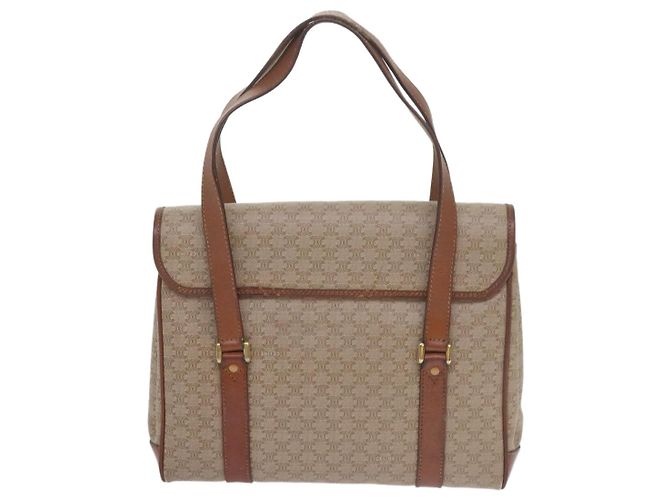 Céline Celine Vintage Macadam Canvas and Leather Beige - vista 2