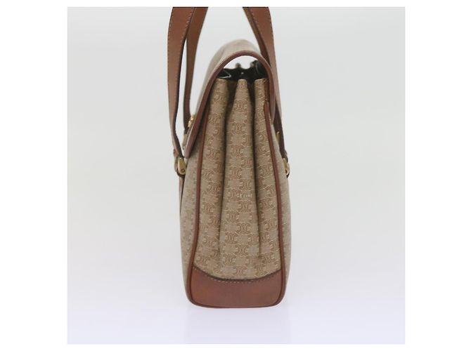 Céline Celine Vintage Macadam Canvas and Leather Beige - vista 3