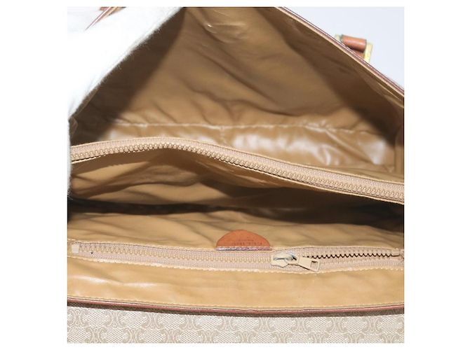 Céline Celine Vintage Macadam Canvas and Leather Beige - vista 5