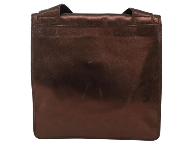 Chanel Vintage Logo Flap Messenger Leather Medium Marron - vue 2