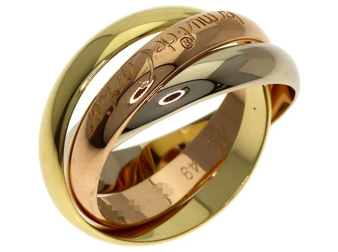 Anello Cartier Trinity in oro rosa bianco e giallo 18K - vista 2