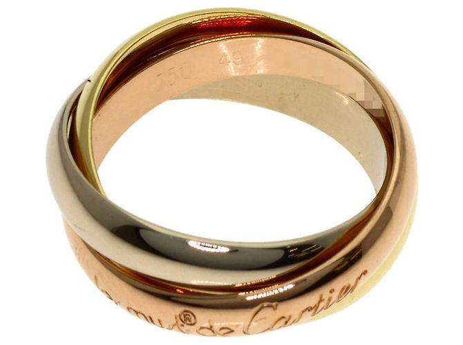 Anello Cartier Trinity in oro rosa bianco e giallo 18K - vista 3