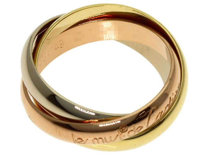 Anello Cartier Trinity in oro rosa bianco e giallo 18K - vista 4