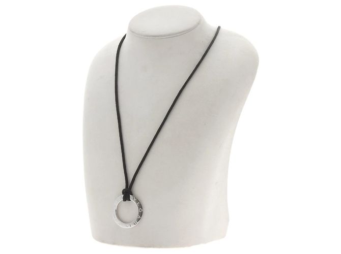 Bulgari Collana Logo Circle BVLGARI in oro bianco 18K - vista 8