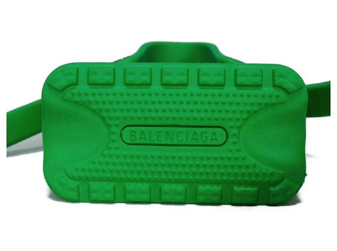 Borsa a Spalla in Gomma Verde Balenciaga - vista 15