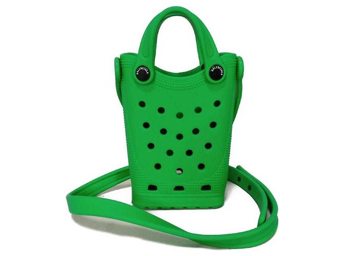 Borsa a Spalla in Gomma Verde Balenciaga - vista 4