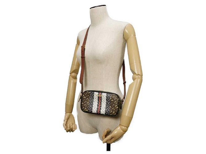 Mini borsa a tracolla Monogram TB di Burberry Marrone - vista 2