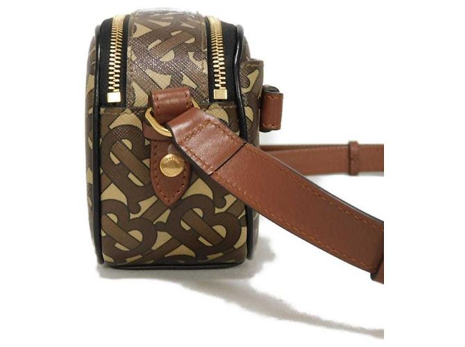 Mini borsa a tracolla Monogram TB di Burberry Marrone - vista 3