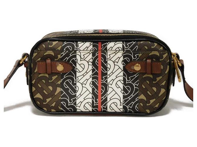 Mini borsa a tracolla Monogram TB di Burberry Marrone - vista 4