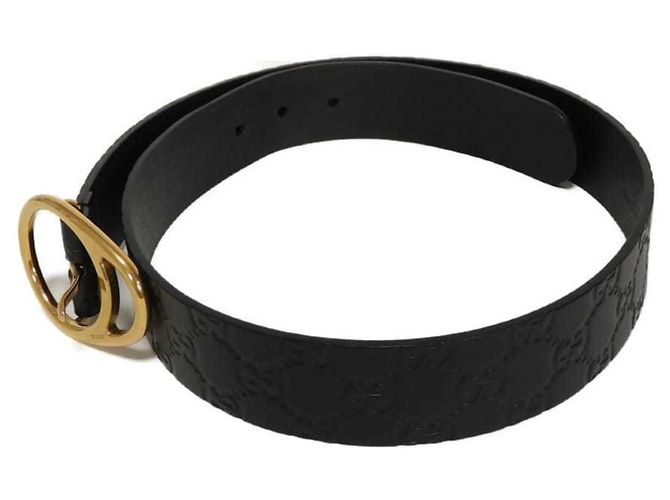 Guccissima Ledergürtel von Gucci Schwarz Golden - Ansicht 2