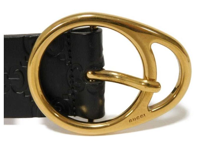 Guccissima Ledergürtel von Gucci Schwarz Golden - Ansicht 4