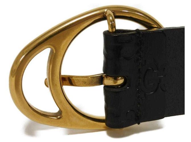Guccissima Ledergürtel von Gucci Schwarz Golden - Ansicht 5