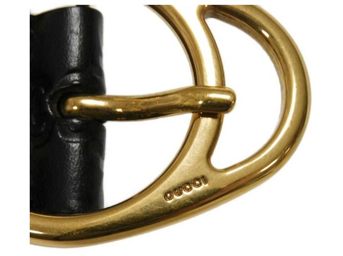Guccissima Ledergürtel von Gucci Schwarz Golden - Ansicht 6