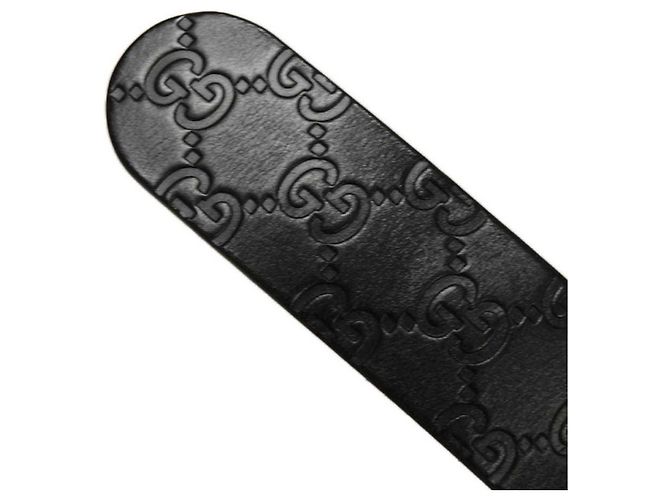 Guccissima Ledergürtel von Gucci Schwarz Golden - Ansicht 9