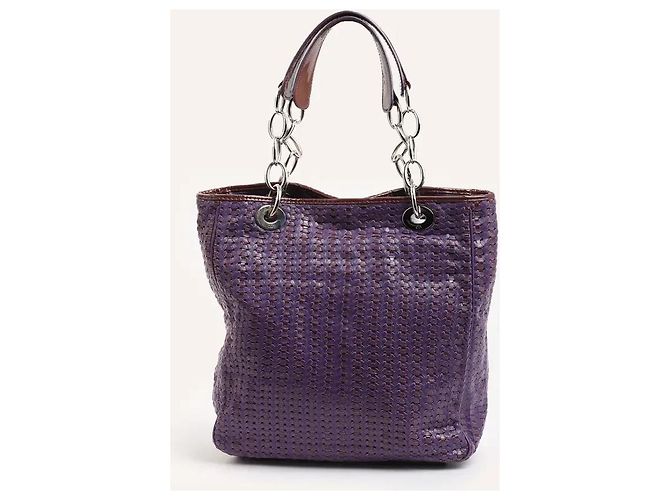 Borsa Tote Dior in pelle intrecciata viola Porpora - vista 2