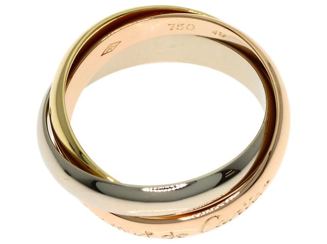 Anello Trinity Cartier in oro giallo rosa e bianco - vista 3