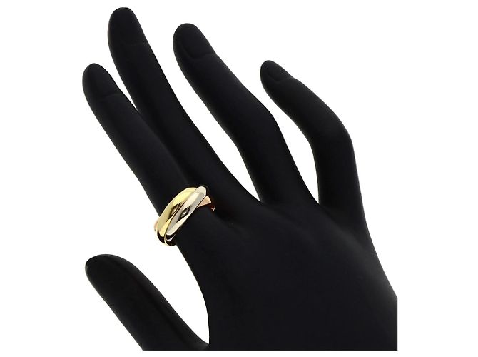 Anello Trinity Cartier in oro giallo rosa e bianco - vista 4