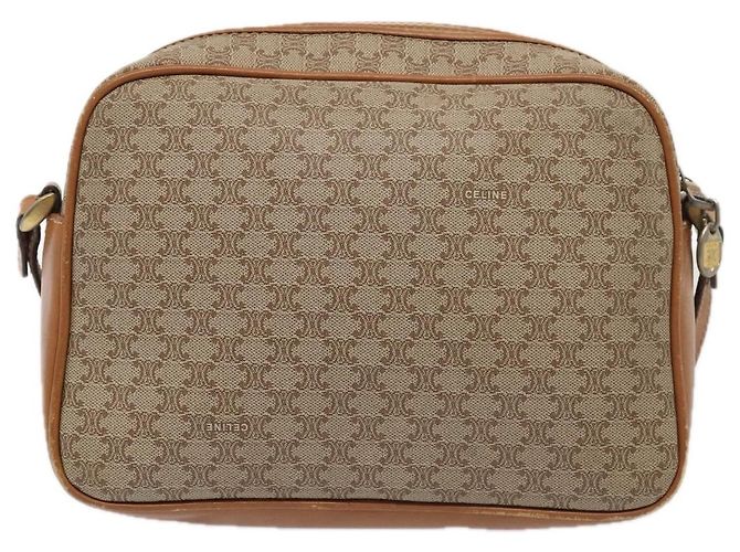 Céline Celine Vintage Macadam Canvas and Leather Beige - vista 2